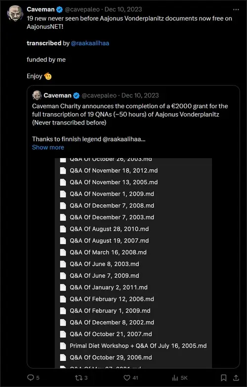 Screenshot of aajonus.net new transcriptions