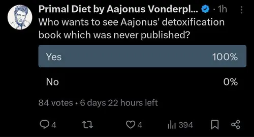 Screenshot of Twitter poll about the detox book