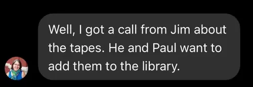 Screenshot documenting Jim hoarding community consult recordings