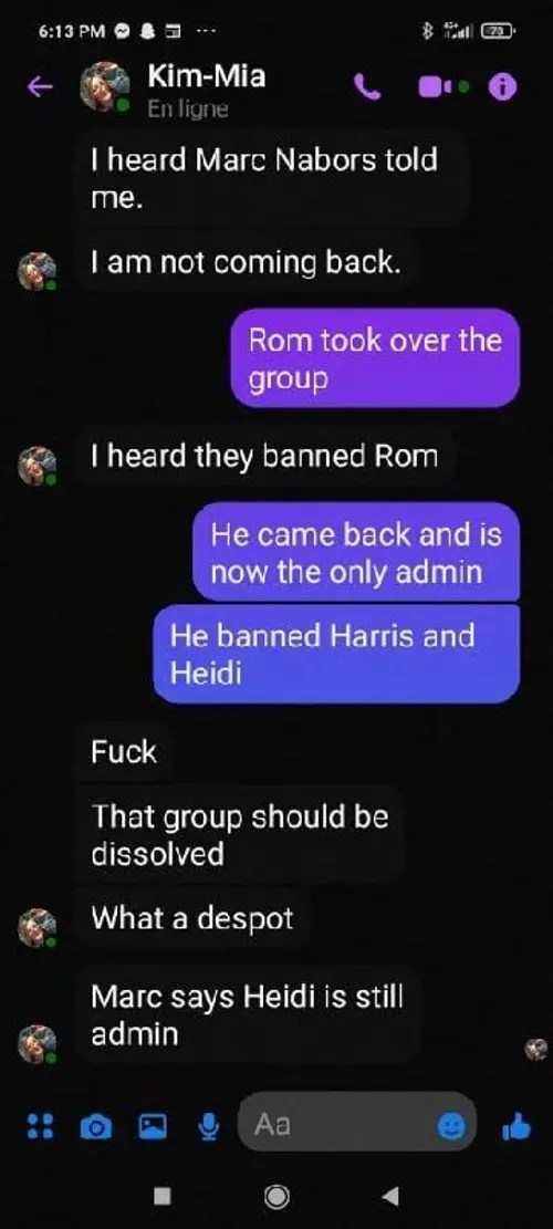 Kim Mia follow-up evidence screenshot