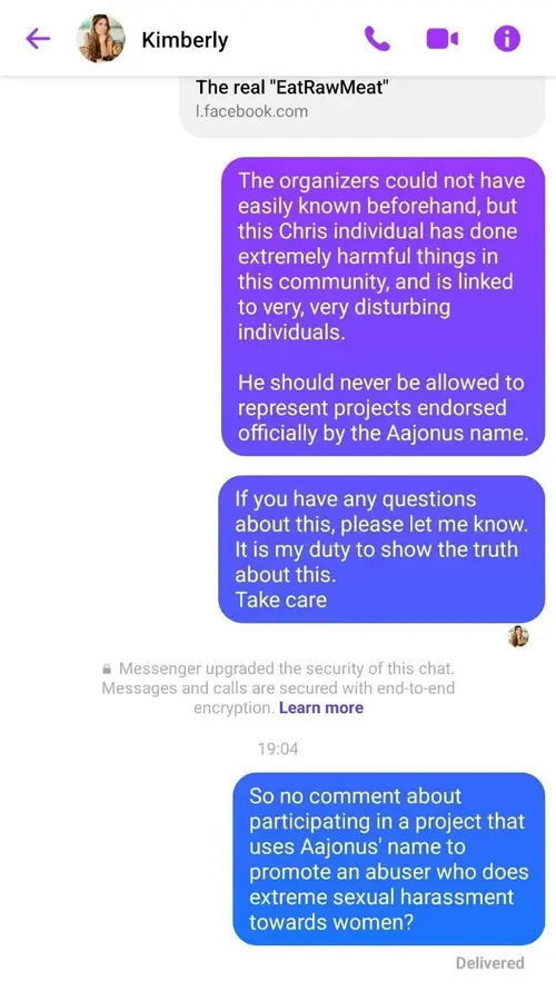 Kimberly complicity evidence screenshot
