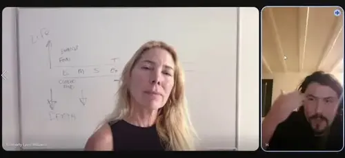 Screenshot of a video call between Kimberly Lynn Williams and Rom