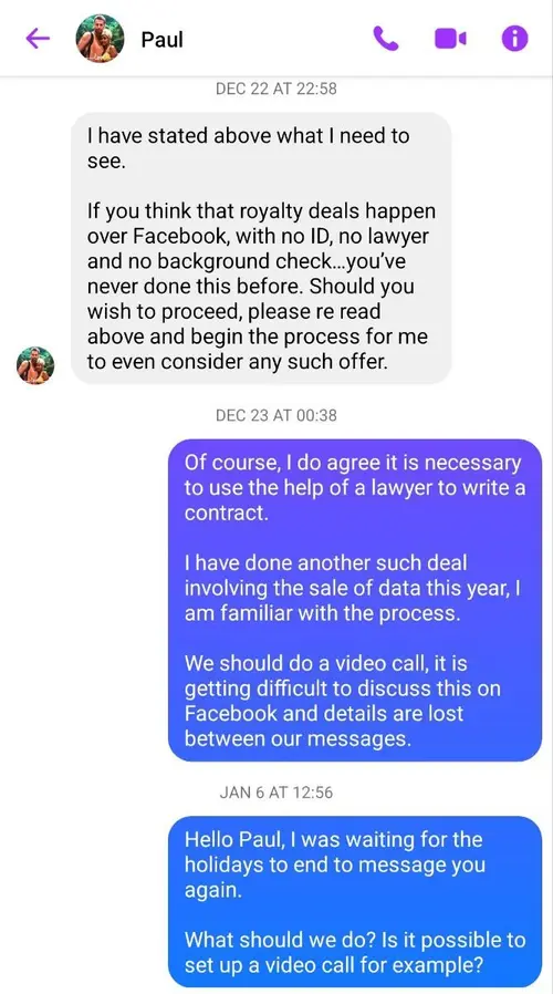 Negotiation screenshot with Paul Kruhm 8
