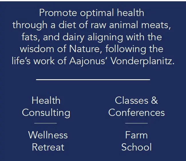 Screenshot of Phoenix services claiming to promote optimal health through raw animal foods
