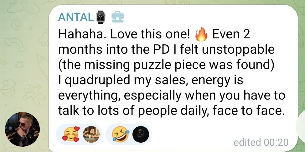 Antal's testimonial screenshot 2